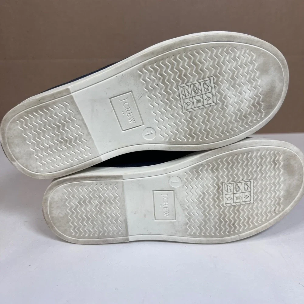 J.Crew Kids Navy Blue Boat Shoes Loafers Slip On Size 1 Preppy